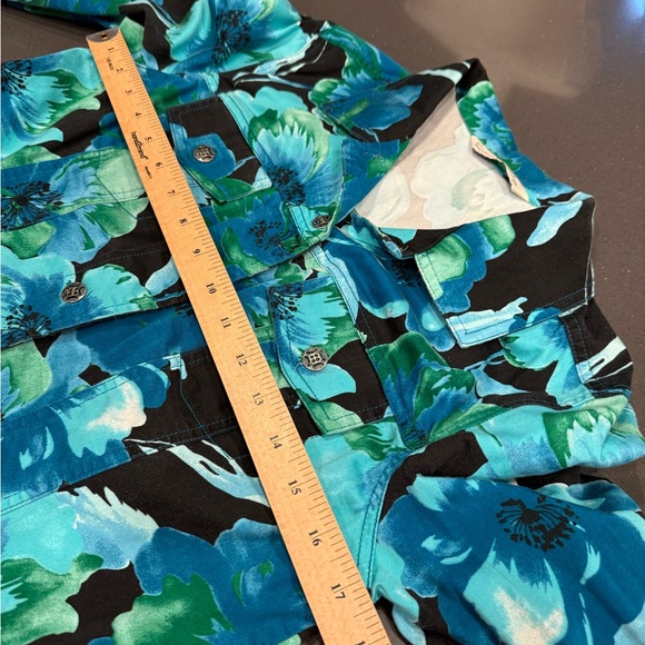 French Laundry Teal Floral Jean Jacket - Picture 7 of 12